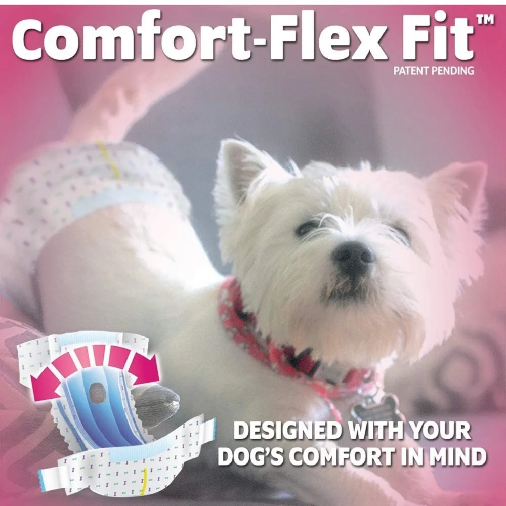 NWT 2 Packs of 14 female dog diapers from Out! Petcare- comfort-Dri Disposable